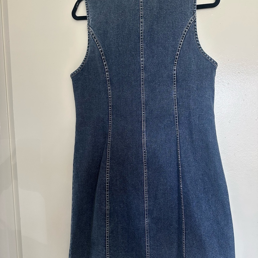 Habitual Sleeveless Dark Denim Button-Front Mini Dress NWT - Picture 5 of 6